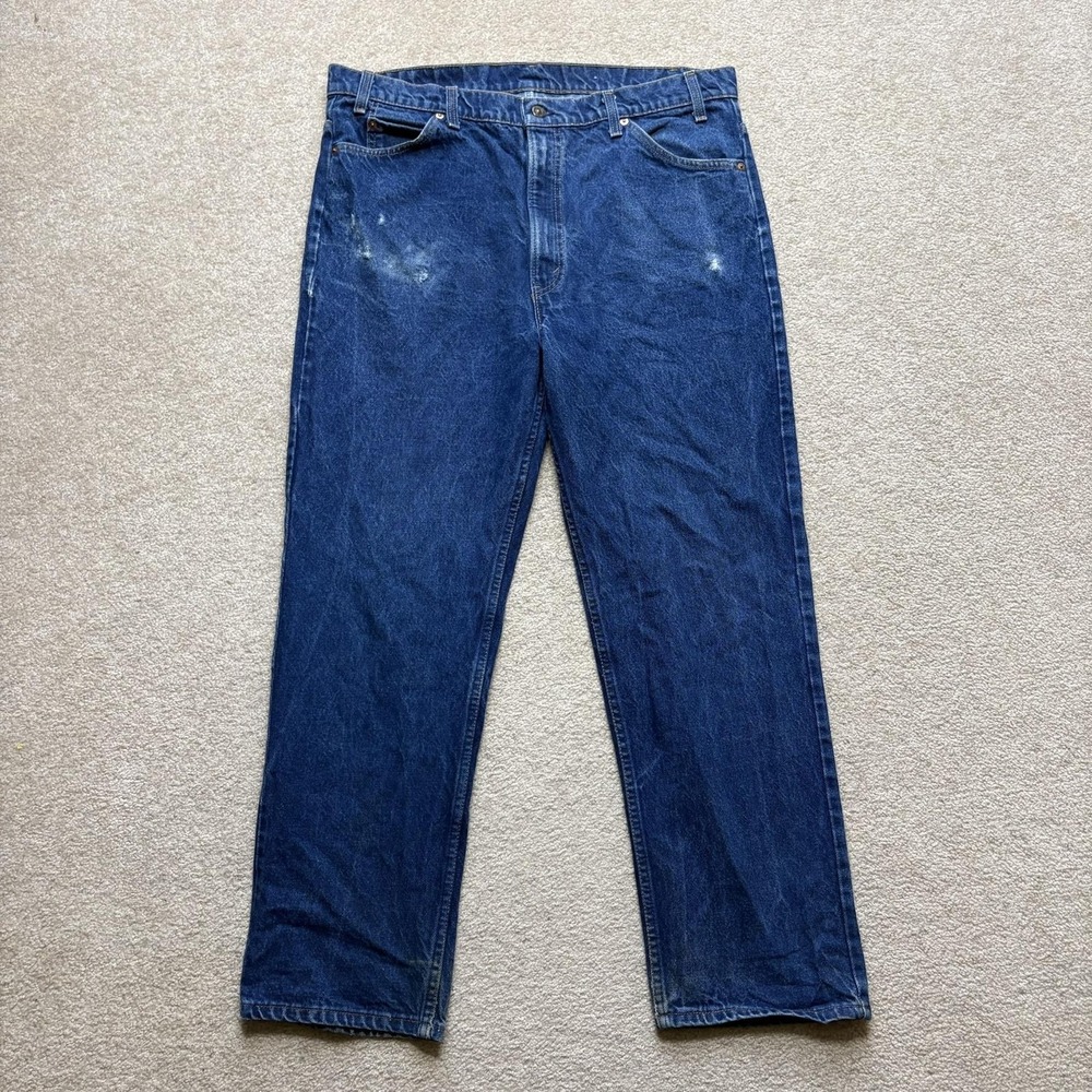 Vtg Levis Jeans Mens 38x29 Blue Straight Orange‎ Tab Denim Pants Distressed 90s